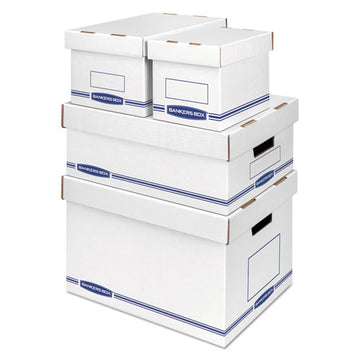 Bankers Box® Organizer Storage Boxes, Large, 12.75" X 16.5" X 6.5", White-blue, 12-carton freeshipping - TVN Wholesale